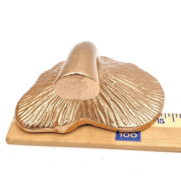 Textured Cast Aluminum Mushroom with Stem Decor Rose Gold Decorative Figure - Picture 8 of 9